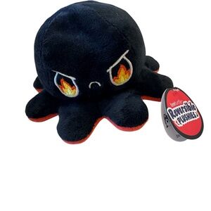 NWT -TeeTurtle - The original Reversible Octopus Plushie -Angry Red + Rage Black